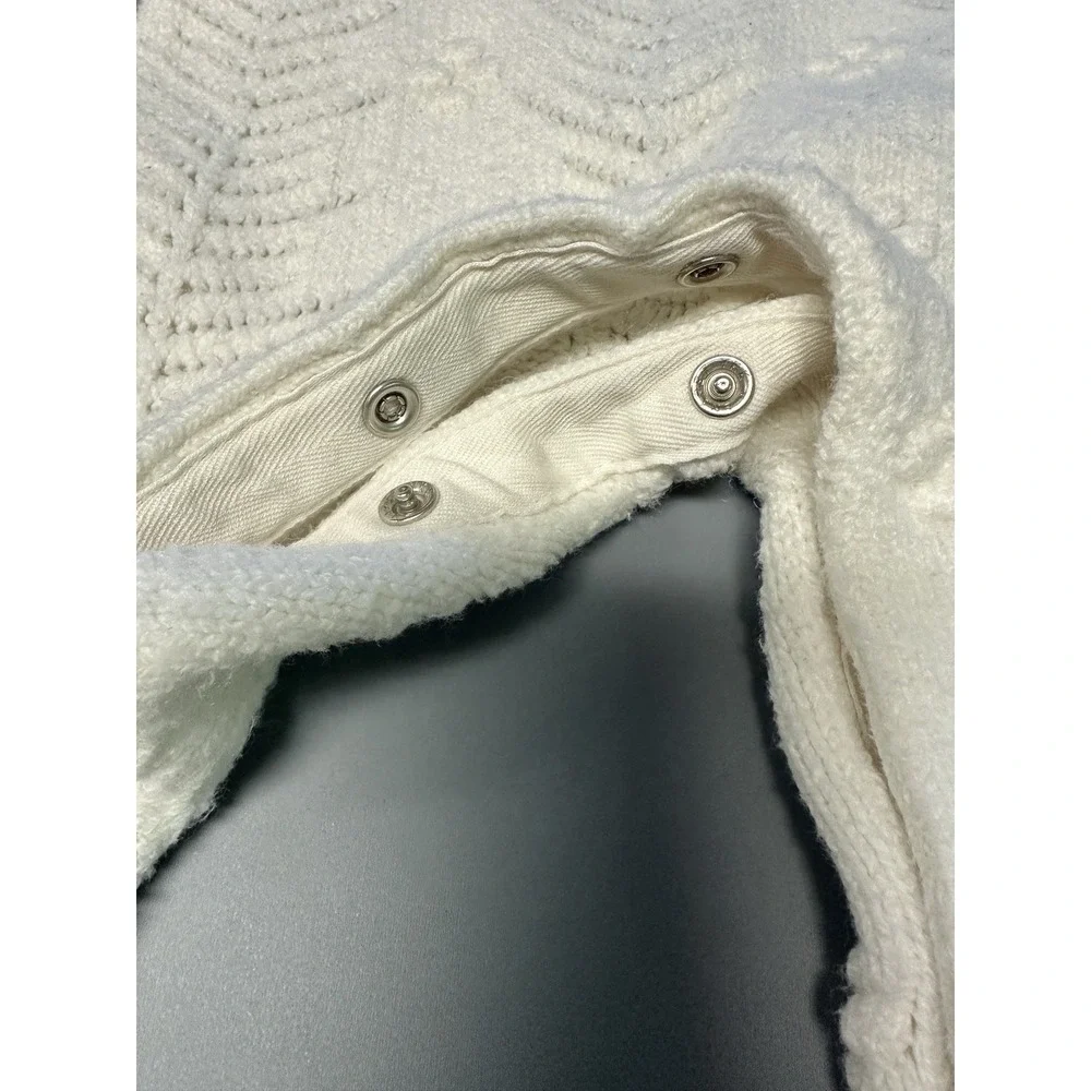 Ivory Knit Sweater Ruffled One Piece Long Sleeve 12-18 M Soft Christmas Outfit
